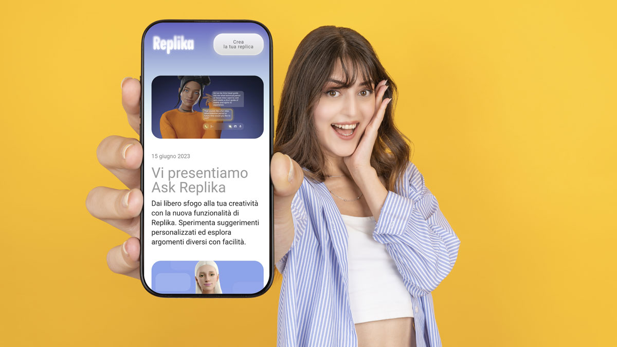 Replika l'IA che ti fa compagnia